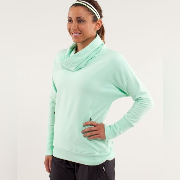 lululemon athletica Tops - Lululemon Rest Day Pullover Mint Green Cowl Neck Sweatshirt Size 4